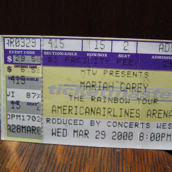 🎵 Mariah Carey 2000 Rainbow Concert Tour Ticket Stub - Picture 1 of 4